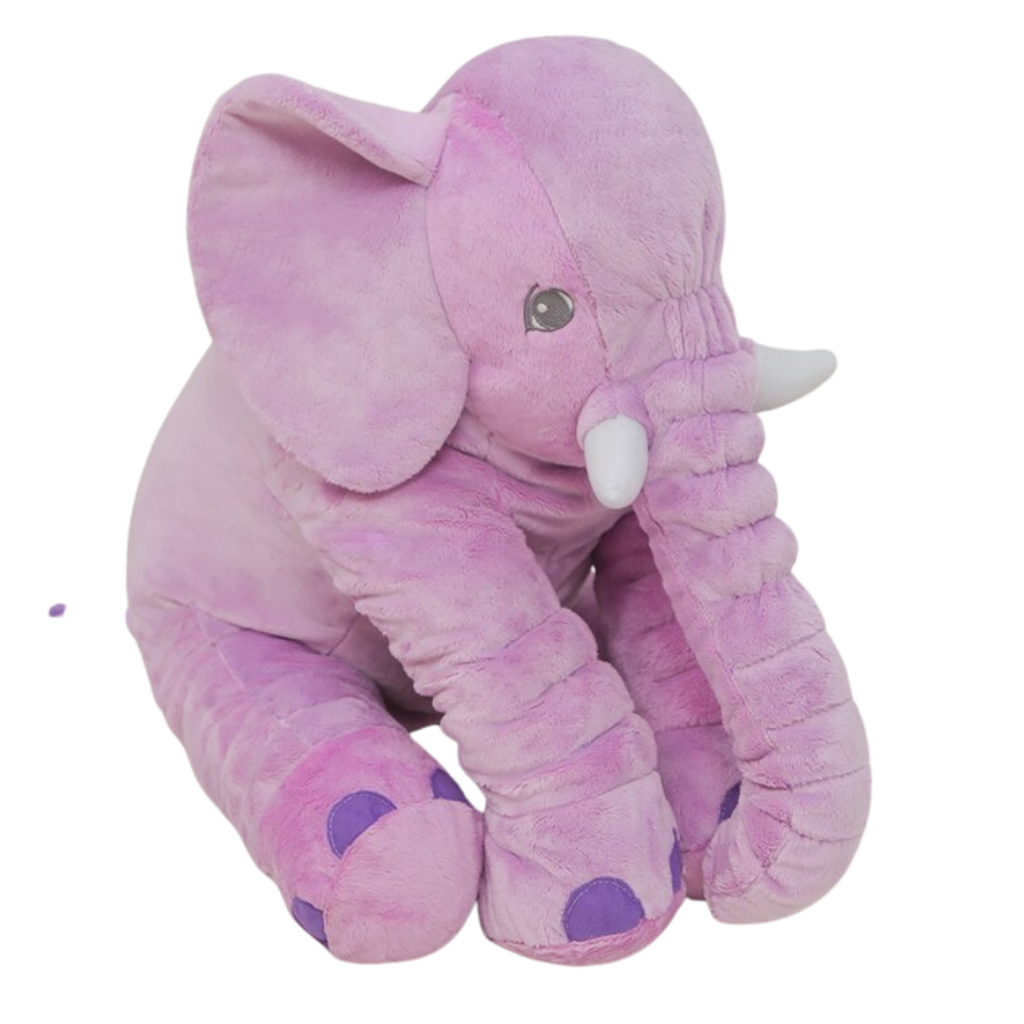 Elefante de pelúcia grande da Topmall, macio e fofo, em tom roxo, ideal como enfeite ou presente para crianças.