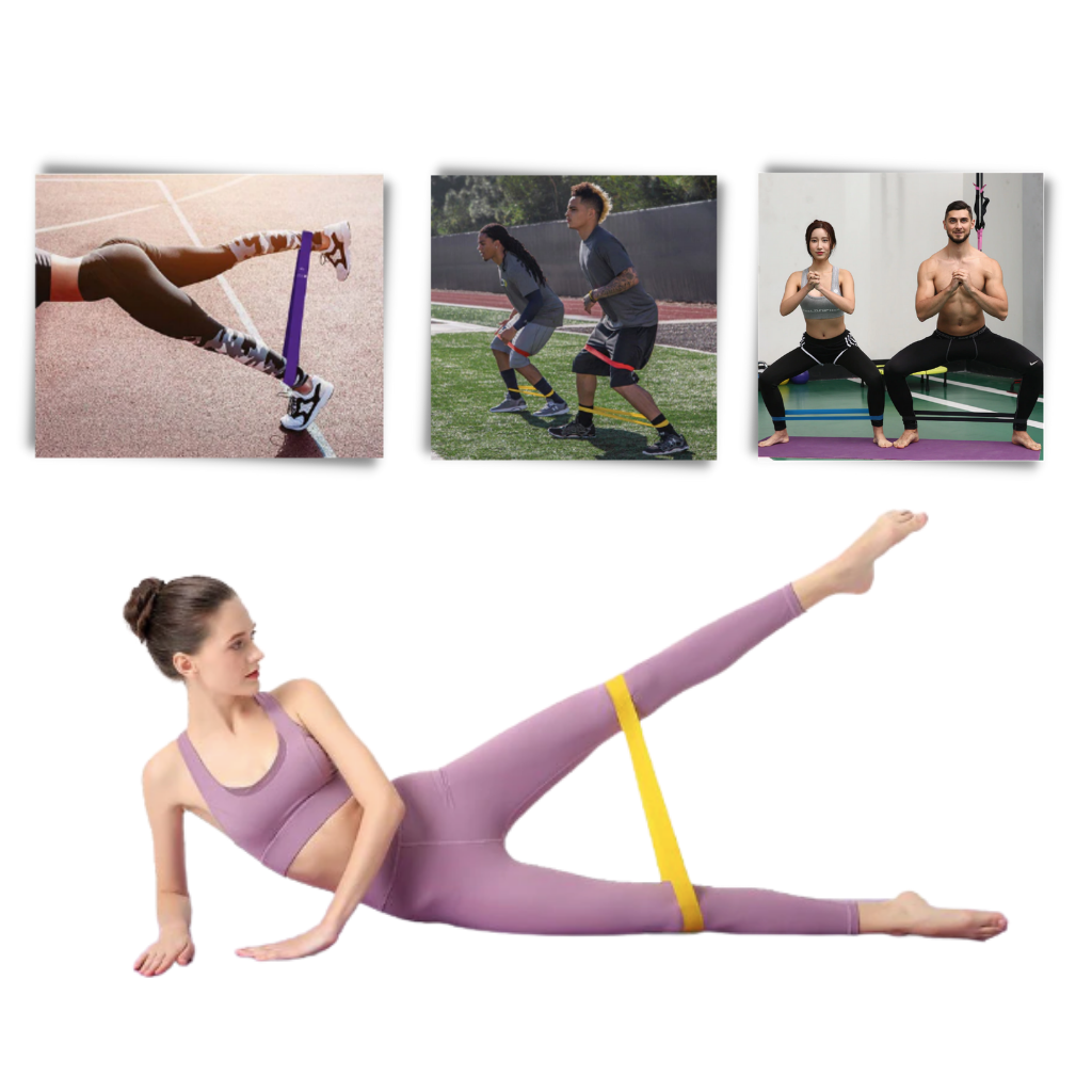 Faixa de resistência em látex Qsports, ideal para exercícios físicos, para iniciantes e atletas, resistente e flexível.