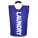 Cesto de roupa dobrável com alças Dokehom, capaz de armazenar roupas sujas, em cor azul, ideal para lavanderia.