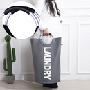 Cesto de roupa dobrável com alças da marca Dokehom, ideal para lavanderia e fácil de transportar.