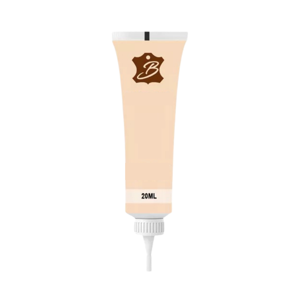 Gel de reparo rápido para couro bege da Viavioe, com textura de gel para reparação de couro danificado.