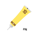 Gel de reparo rápido para couro Viavioe, aplicado em superfície de couro com textura suave e acabamento uniforme.