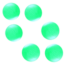 Seis bolas de golfe luminosas LED verdes da marca Yotijar, com detalhes visíveis na imagem.