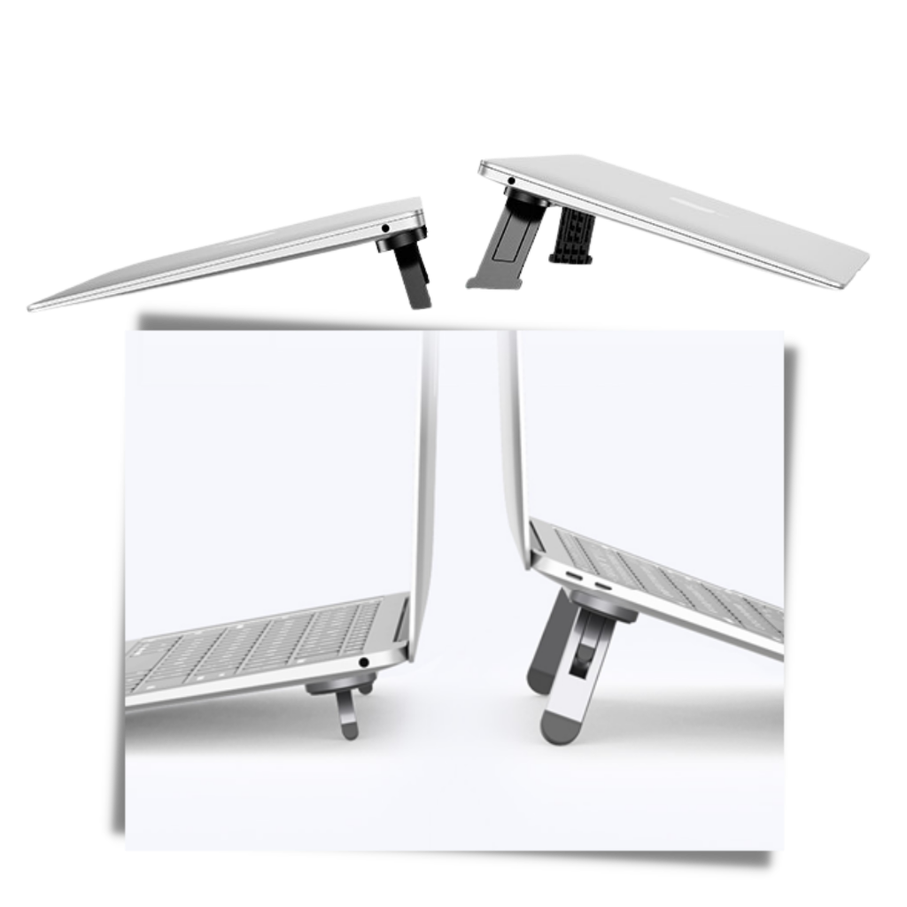 Suporte de notebook leve e invisível em alumínio da Thinkstar, design ergonômico para laptops.