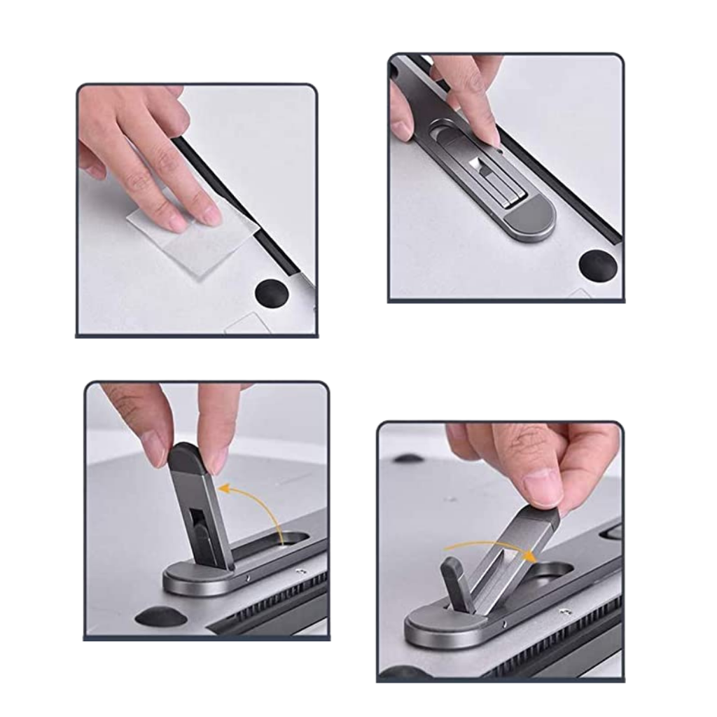 Suporte de notebook leve e invisível em alumínio da Thinkstar, acessório para computadores, com design minimalista e compacto.