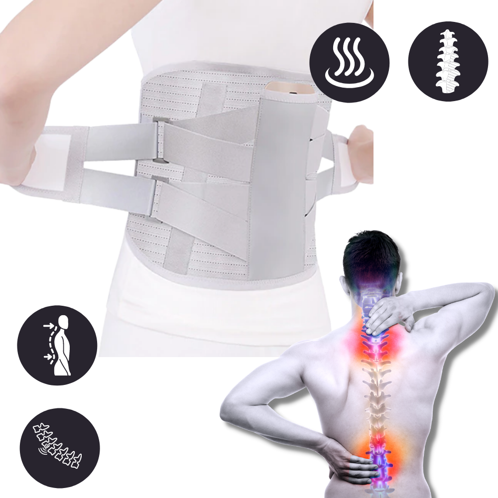 Cinta de suporte lombar ortopédica da Tynor Orthotics, para alívio e suporte na região lombar, visualizada na imagem.