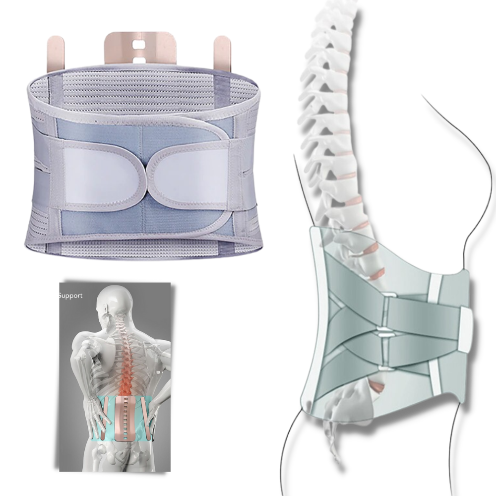 Suporte lombar ortopédico Tynor Orthotics, faixa de apoio para alívio de dores nas costas, ajustável e confortável.