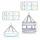 Varal suspenso de malha Jooan para roupas, ideal para organização e secagem eficiente de roupas em espaço compacto.