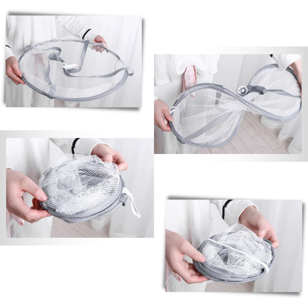 Varal suspenso dobrável Jooan de malha para roupas, ideal para organização e secagem de roupas em espaços pequenos.