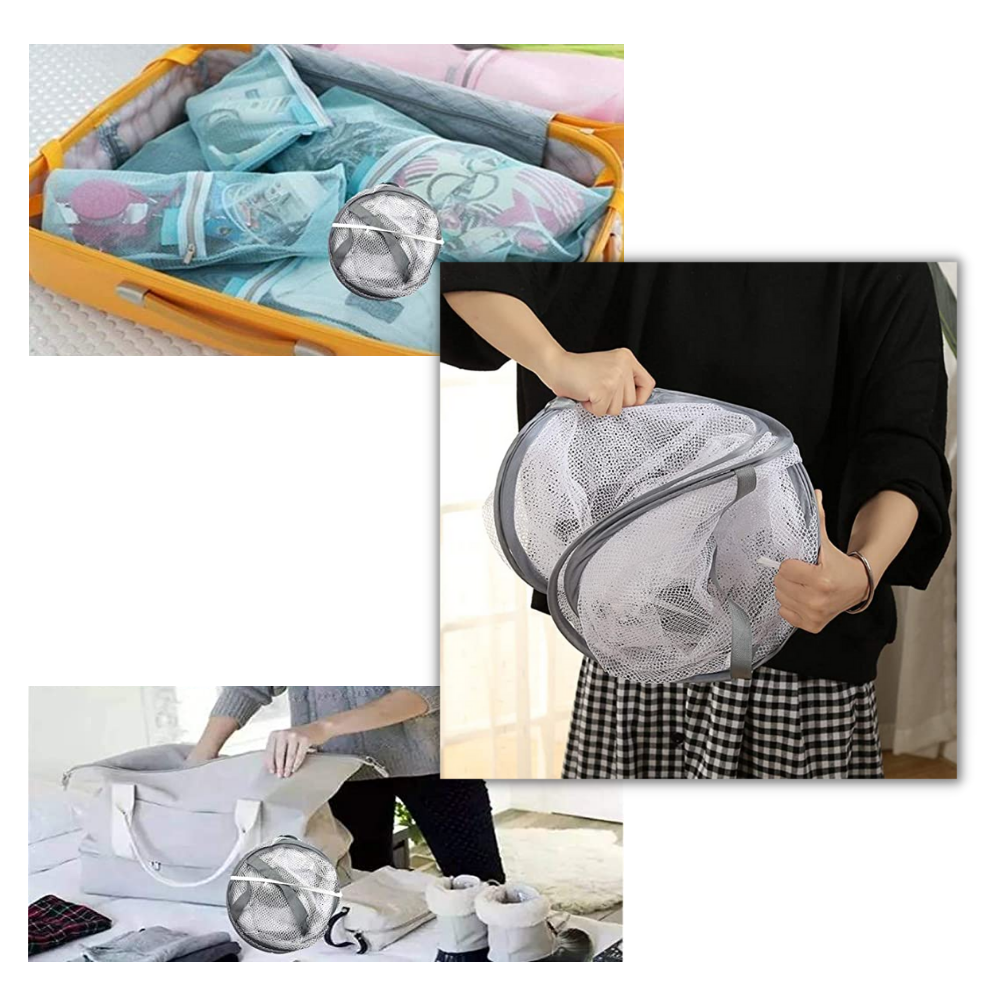 Varal suspenso de malha Jooan para roupas, sistema de armazenamento e organização com espaço para secar roupas de forma prática.