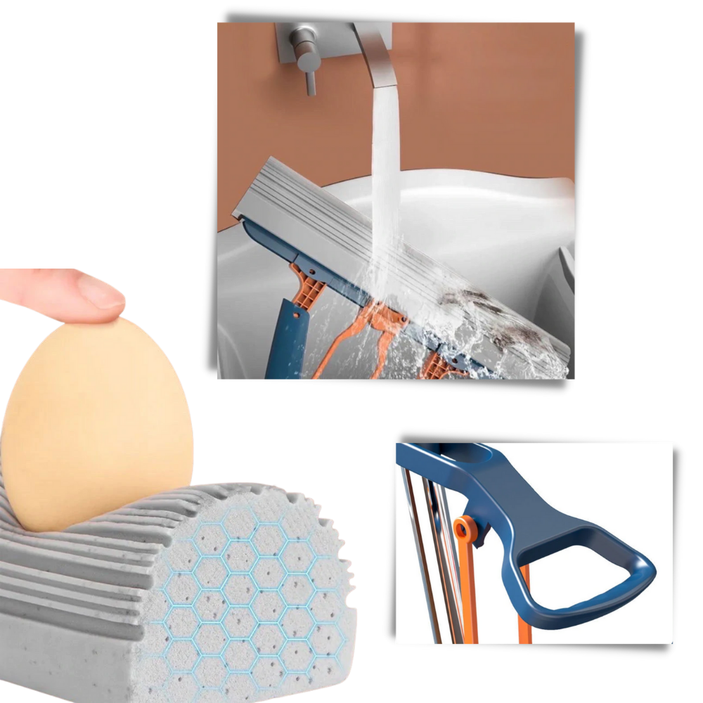 Panela de limpeza Mimo Tech com sistema de espremer fácil, ideal para limpeza doméstica eficiente e prática.