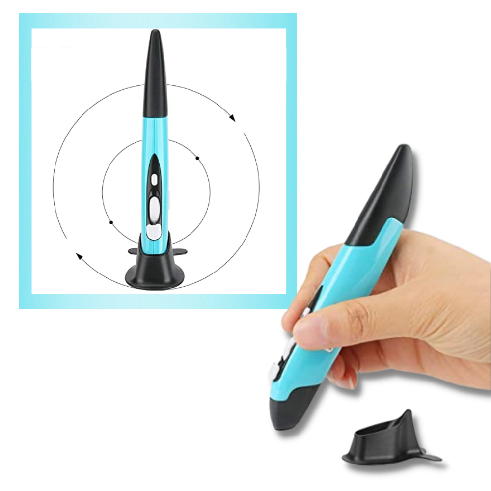 Mouse sem fio em forma de caneta da Kzkr, acessório para computadores com design de stylus.