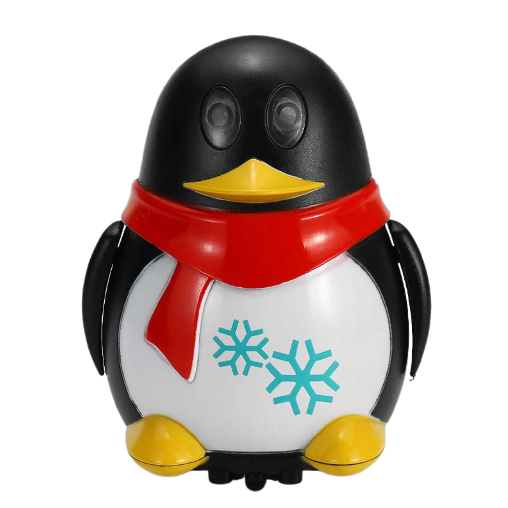 Robô de seguimento de linha indutivo Miarhb, brinquedo de atividade em formato de pinguim preto com sensores de linha.