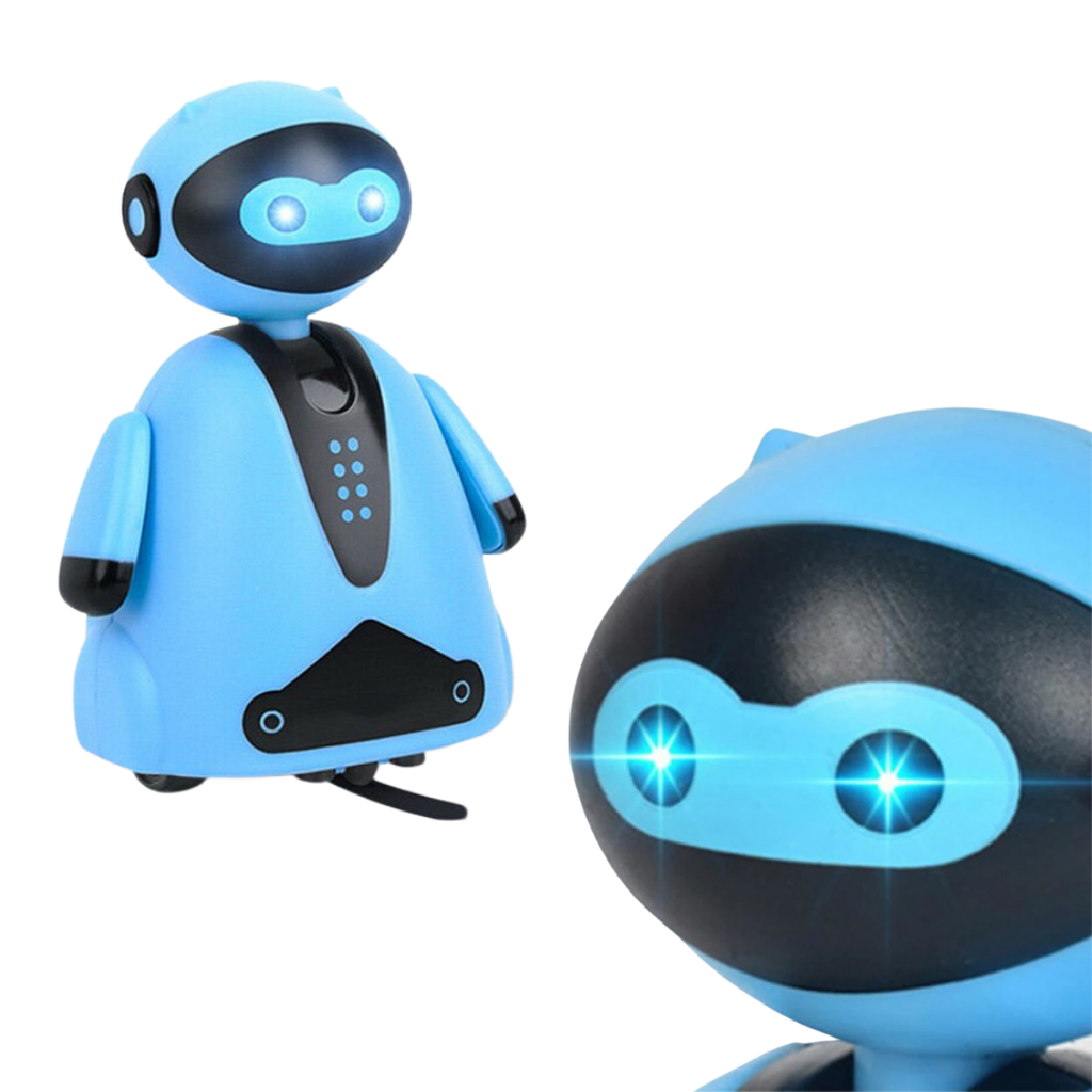 Robô de seguimento de linha inductivo Miarhb com olhos brilhantes, brinquedo de atividade para crianças, detecta e segue linhas.