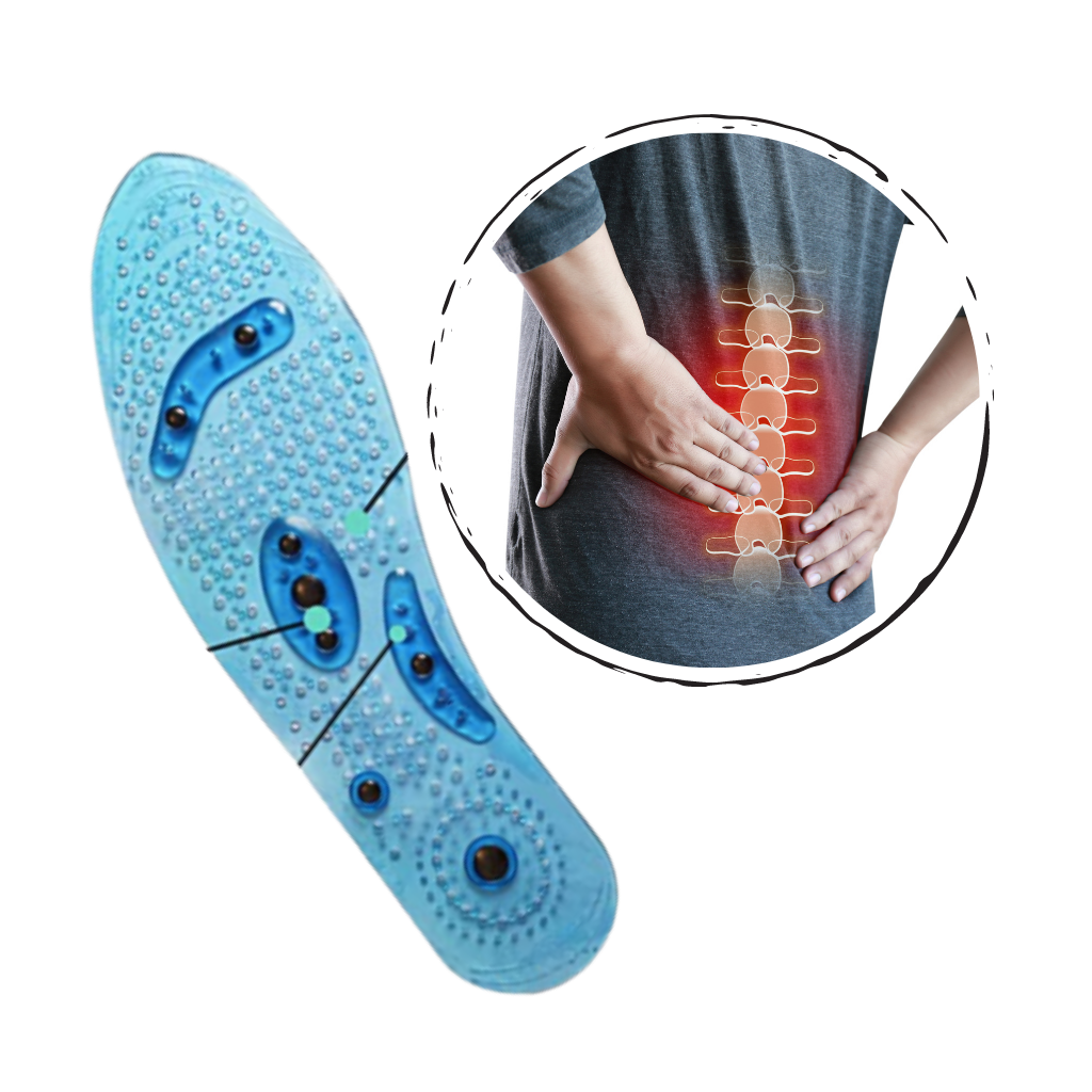 Palmilhas de massagem magnéticas Aetomce para cuidado dos pés, com design natural e seguro para relaxamento e alívio.