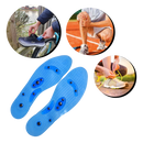 Palmilhas de massagem magnéticas para cuidado dos pés, confortáveis e versáteis, da marca Aetomce, visíveis na imagem.