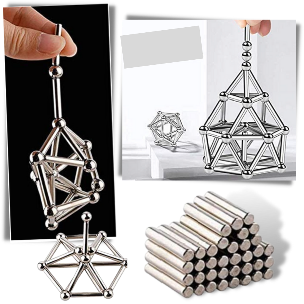Conjunto de bastões e bolinhas magnéticas da Alextreme para construção e relaxamento, brinquedo de jogos e criatividade.