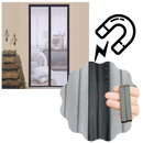 Rede magnética para portas Dsermall, ideal para camping e trilhas, com sistema de fechamento automático contra mosquitos.