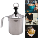 Mousseur manual de aço inoxidável de 400 ml para leite, utensílio de eletrodoméstico de cozinha Homemyl com bico para espuma.