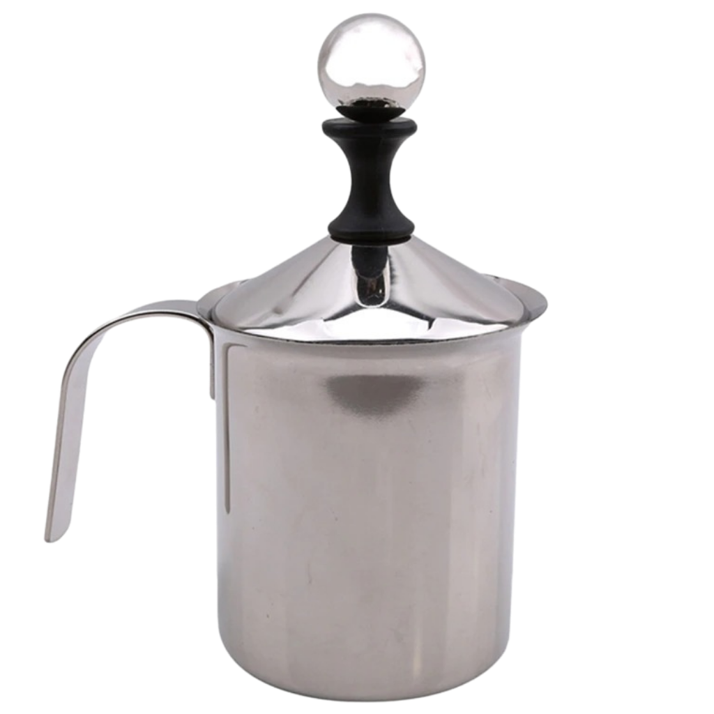 Mousseur manual em aço inoxidável de 400 ml, aparelho de cozinha para espumar leite, marca Homyl