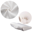 Almofada de apoio cervical em espuma de memória com capa respirável, ideal para suporte do pescoço e alinhamento postural.