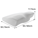 Travesseiro de suporte cervical em espuma de memória Kernelly para alívio do pescoço e cuidado do sono, vista frontal.