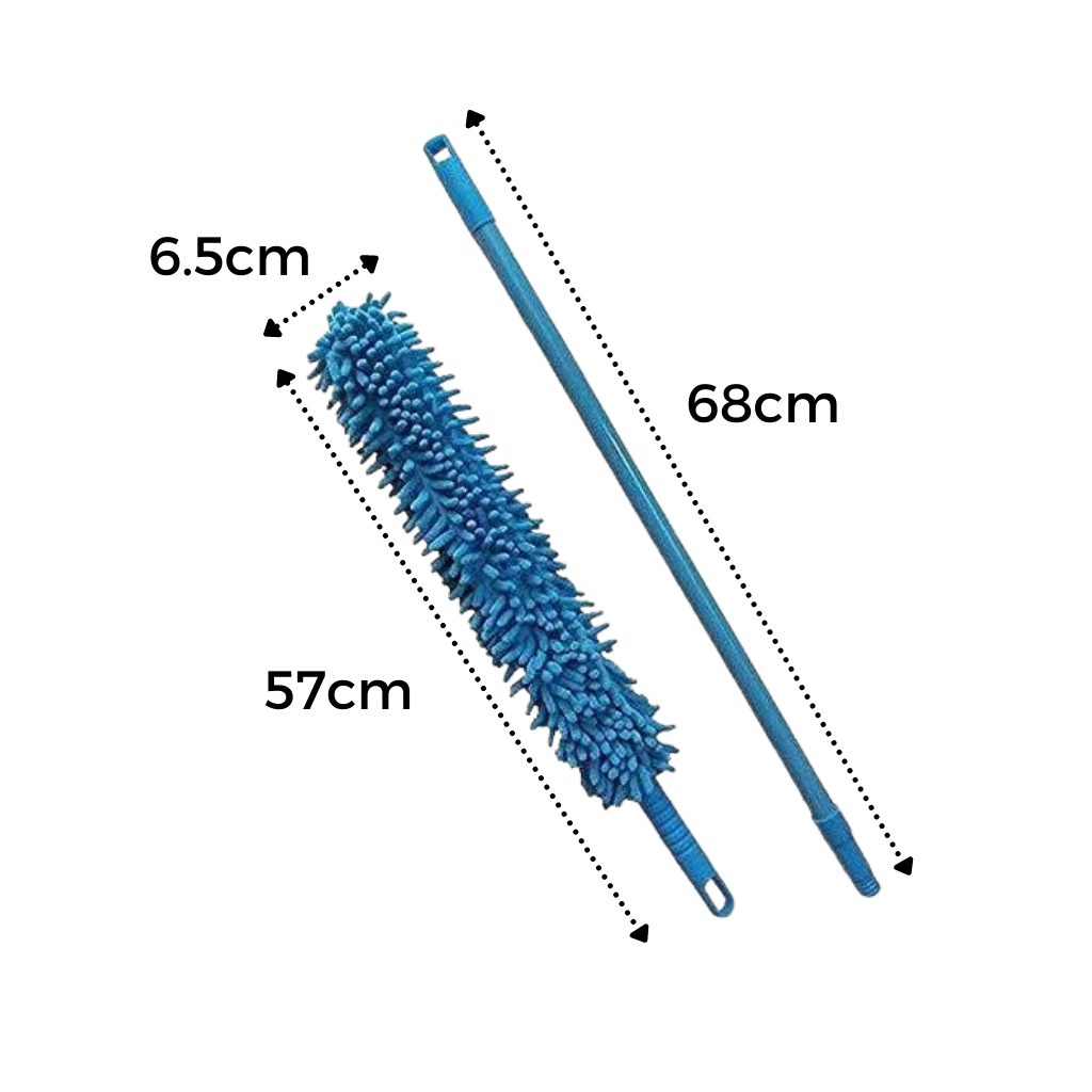 Pluma de microfibras flexível para limpeza doméstica, ferramenta leve e eficiente da marca Integratzker.