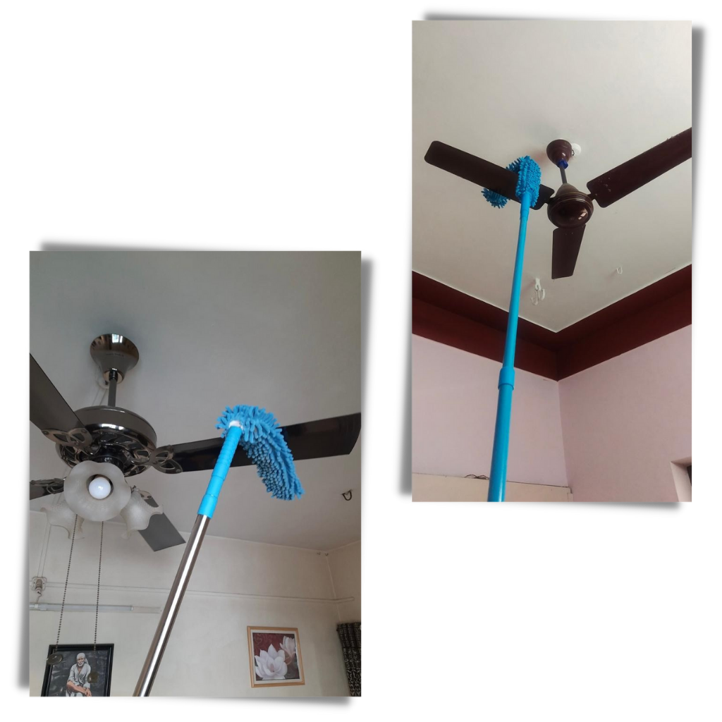 Pluma de microfibra flexível da Integratzker, espanador de limpeza com haste telescópica extensível para casa