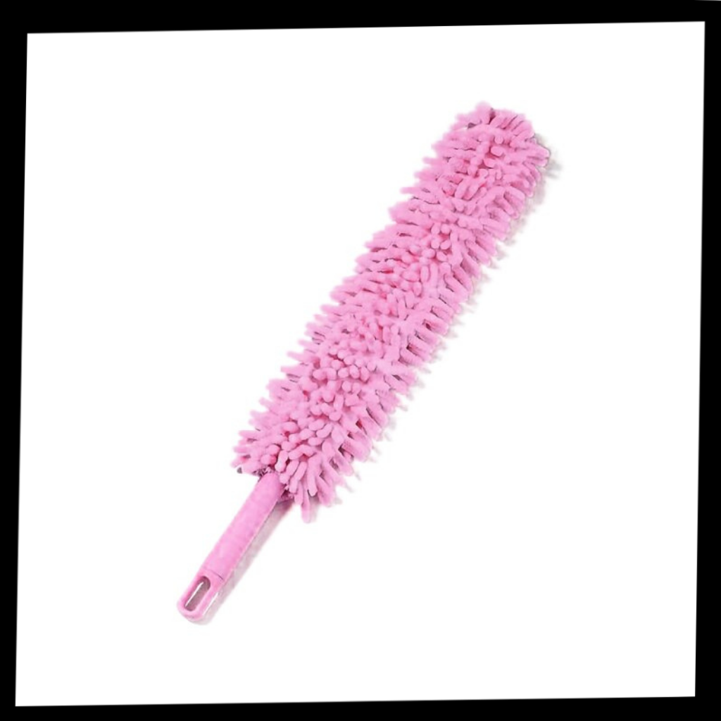 Duster flexível de microfibras para limpeza doméstica, embalagem com produto da marca Integratzker