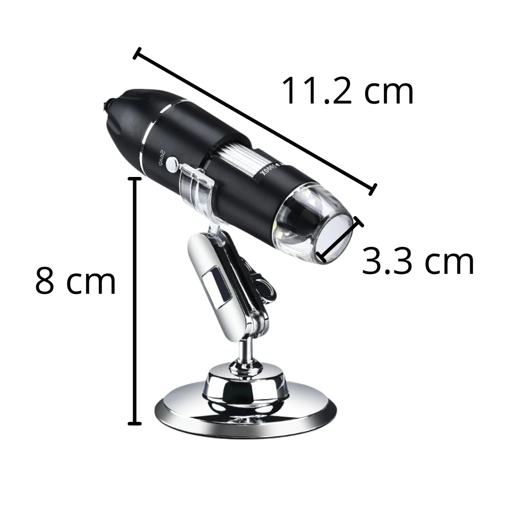 Microscópio digital USB com LED da Joyan, equipamento de laboratório para observação de amostras.