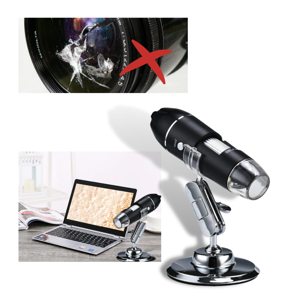 Microscópio digital USB com LED portátil da Joyan, equipamento de laboratório para observação de amostras.