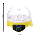 Incubadora automática de ovos Mini Topchances para incubação de ovos, com dimensões visíveis na imagem.