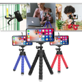 Mini tripé flexível para telefone da marca genérica, suporte portátil e ajustável para fotos e vídeos com smartphones.