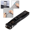 Agrafeuse portátil Duretiony para grampos, compacta e manual, ideal para fixação de papéis e projetos de escritório.