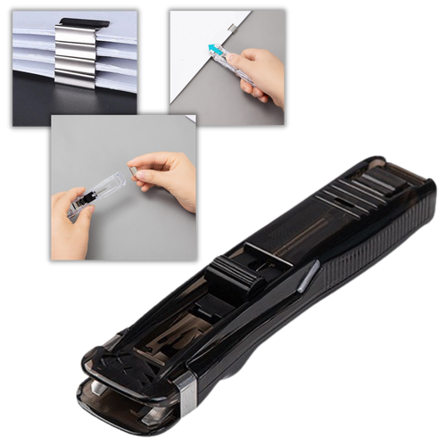 Agrafeuse portátil Duretiony para grampos, compacta e manual, ideal para fixação de papéis e projetos de escritório.