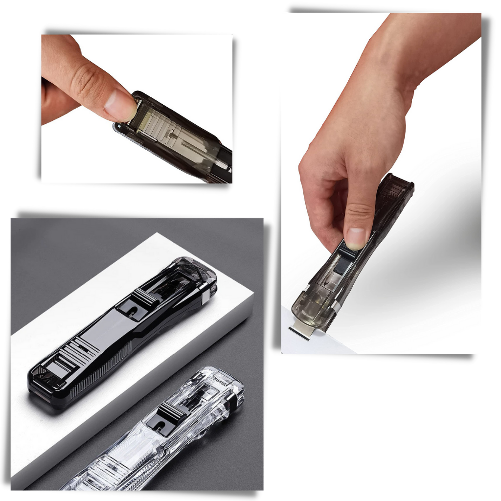 Agrafeuse manual Duretiony para grampear papéis, portátil e de alta qualidade, com design compacto e fácil de usar.