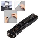 Agrafeuse portátil Duretiony para grampos, compacta e manual, ideal para fixação de papéis e projetos de escritório.