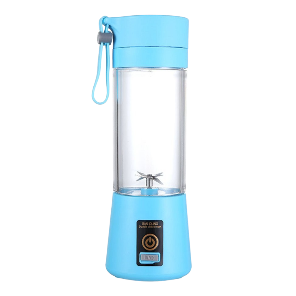 Mini garrafa de liquidificador portátil da Chinatera, eletrodoméstico de cozinha para misturar sucos em cores azul e compacto