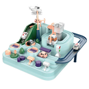 Véhicules de jeu Dynwave de piste mécanique pour enfants, coloris turquoise, idéal pour jeux éducatifs Montessori.