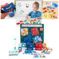 Jogo de Cubos Emoji Mágicos Montessori da marca Mnycxen, brinquedo educativo com cubos coloridos e emojis para aprendizado divertido.