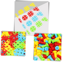 Conjunto de furadeira para mosaico da Bestchoiceproducts com peças coloridas e formas variadas para jogos de destreza.