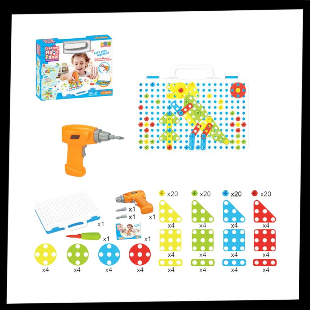 Conjunto de perceuse para mosaïque da Bestchoiceproducts, ferramentas de jogos de destreza, com acessórios para trabalhos detalhados.