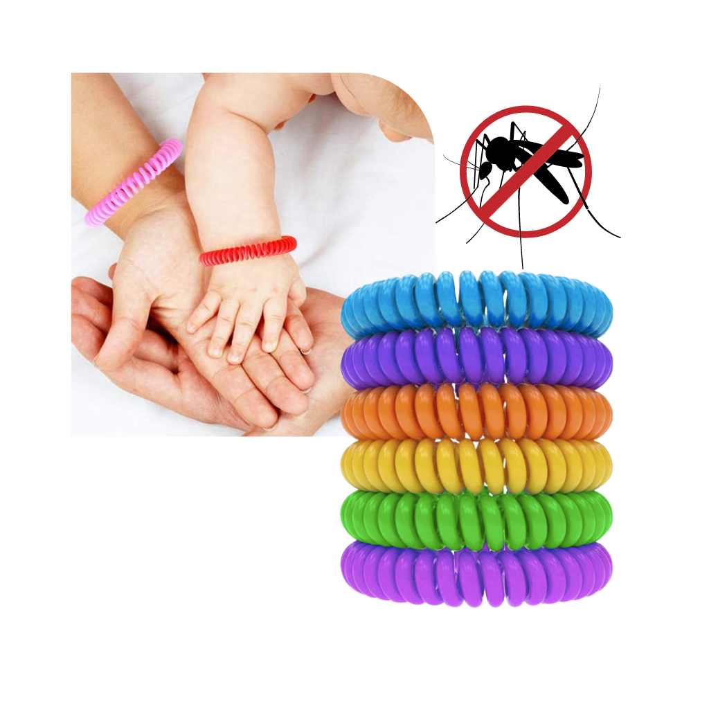 Pulseiras repelentes de mosquitos da Peralng, 10 peças, ideais para camping e trilhas, livres de DEET, proteção contra insetos.
