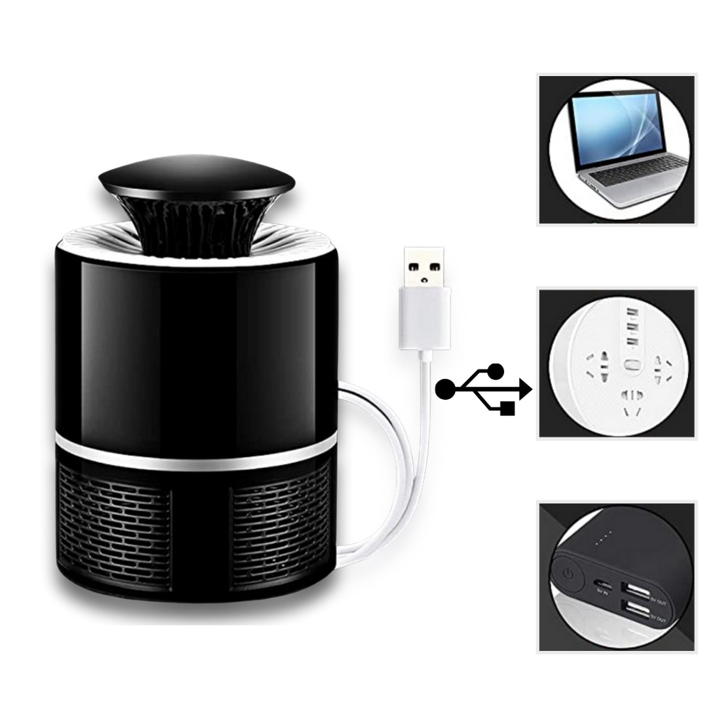 Lâmpada LED anti-mosquitos 360° da Hotbest para desinsetização, alimentada por USB, eficaz contra mosquitos e insetos.