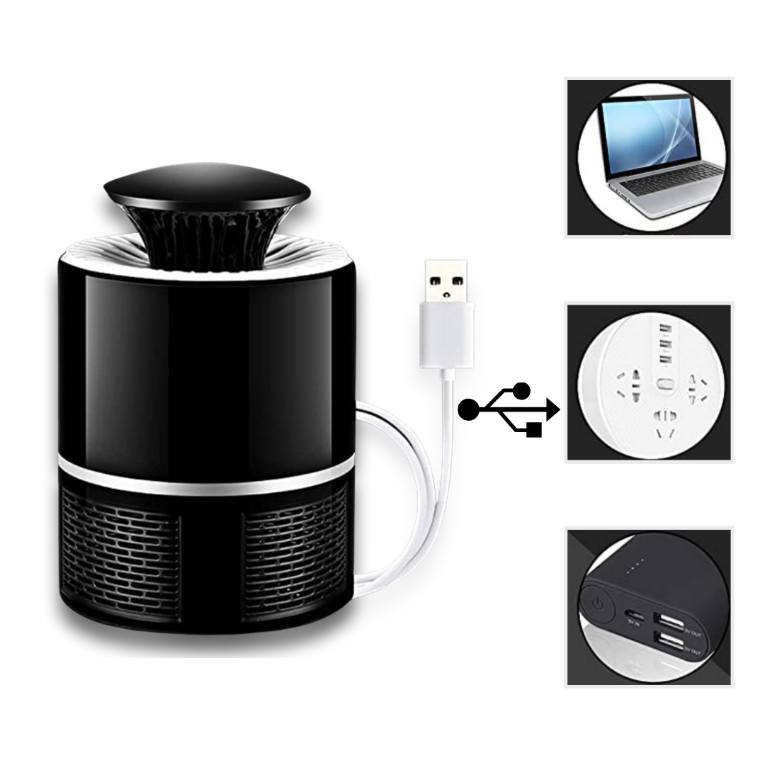 Lâmpada LED anti-mosquitos 360° da Hotbest para desinsetização, alimentada por USB, eficaz contra mosquitos e insetos.