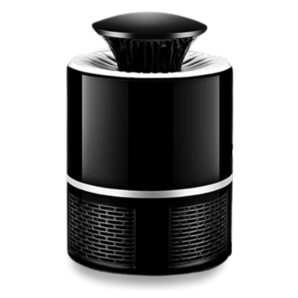Lâmpada LED anti-mosquito Hotbest 360° para desinsetização, luz negra eficaz contra mosquitos, em acabamento preto.