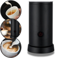 Mousseur de leite automático Allomn 4 em 1, aparelho de eletrodoméstico de cozinha com diferentes acessórios para preparar bebidas.