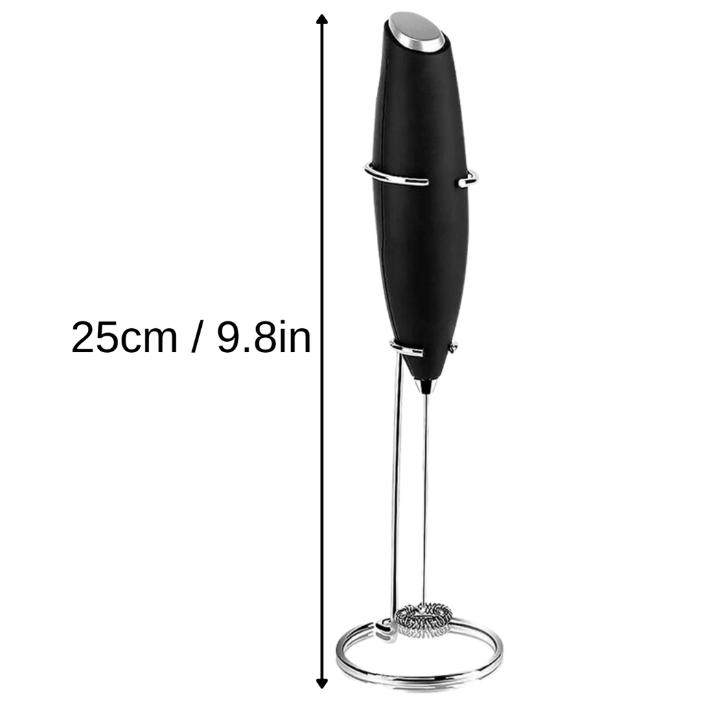 Mousseur de leite elétrico portátil da Powerlix com suporte, aparelho de eletrodoméstico de cozinha para preparar bebidas cremosas