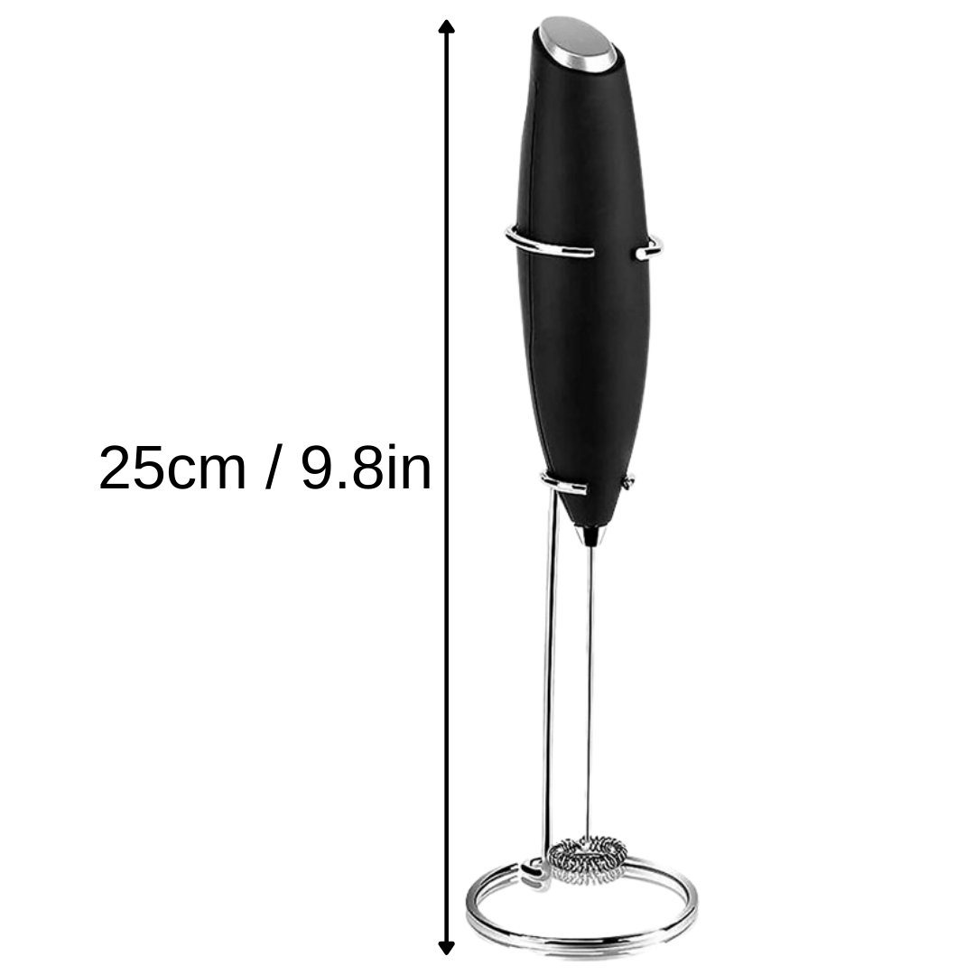 Mousseur de leite elétrico portátil da Powerlix com suporte, aparelho de eletrodoméstico de cozinha para preparar bebidas cremosas