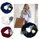 Echarpe quente Taicanon com bolso oculto, feita de tecido macio, ideal para proteger do frio com estilo e funcionalidade.